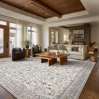 Washable Rugs for Living Room: 9x12 Area Rugs for Bedroom Ultral Soft Non-Slip Stain Resistant Vintage Boho Large Carpet for High-Traffic Dining Room - Farmhouse Decor