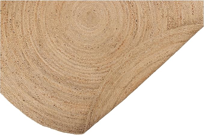· REDEARTH · Round Area Rug - 6 Feet Braided Natural Jute Rug- Artisan Made Reversible Boho Jute Rugs for Bedroom - Kitchen - Living Room - Farmhouse - Home Decor - Handmade Rustic Vintage Décor