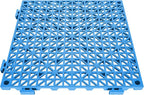 VEVOR Interlocking Tiles, 55Pcs 12 x 12 in, Soft PVC Drainage Tile Mat, Non Slip & Wear-Resistant Splicing Drainage Mat, Floor Tile Drain Holes for Restroom, Bathroom, Kitchen, Pool, Blue