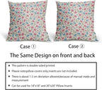 Easter Pink Blue Floral Pillow Covers 18x18 Set of 2 Spring Vintage Rustic Old Style Cute Flower Cream Print Decorative Outdoor Pillowcases Farmhouse Throw Cushion Case Decor for Couch Sofa Bed