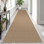 EARTHALL Runner Rug 3x12 Ft Washable Runners for Hallways Extra Long Woven Non Slip Entryway Runner Braided Kitchen Runner Indoor Outdoor Carpet Runners for Entryway, Hall, Foyers, Orange/Tan/Brown