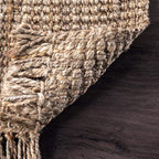 Nuloom Daniela Natural, 9'6" x 13'6", Handmade, Jute, Tassel, Soft and Textured, High Traffic, Stain Resistant, Easy Clean, Durable Area Rug for Bedroom, Living Room, Dining Space, Foyer, Entryway