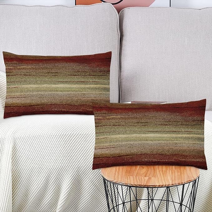 Emvency Set of 2 Throw Pillow Cover Western Tribal Geometric Brown Southwest Decorative Home Decor Lumbar 12 x 20 Inch Pillowcase