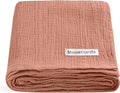 meowcards Muslin Swaddle Blankets for Baby, Unisex Baby Boys Girls Essentials, Large 47 x 47 inches, Boho Receiving Blankets Newborn Registry Must Haves (Dusty Rose, Simple)