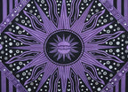 Popular Handicrafts Tapestry Wall Hanging Hippie Burning Sun Moon Bohemian Hippy Psychedelic Design Indian Tapestries Bedspread 84x90 Inches (215cm x 230cm) Purple