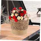 Healifty Seagrass Woven Planter Basket Large Brown Base Handcrafted Plant Container Boho Decor Storage Basket for Indoor Outdoor Plants Home Organization
