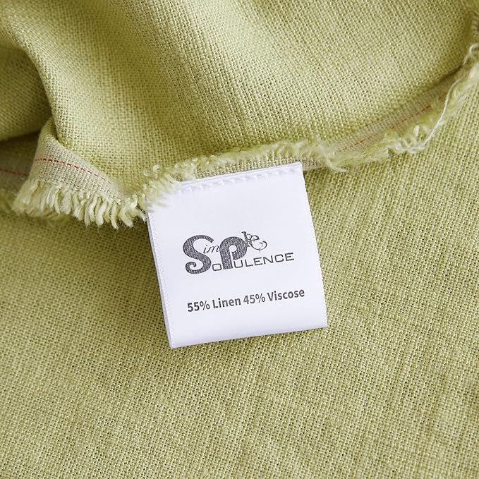Simple&Opulence Boho Linen Throw Blanket for Bed, Couch, 50”x70” Pre-Washed Fringed Vintage Decorative Woven Blanket with Tassels, Breathable Durable Cozy Farmhouse Decor for All Seasons(Lime Green)