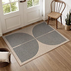 Lahome Enfys Rainbow Easy Jute Rug, 32"x48" Outdoor Mat Non Slip Door Mat Indoor Entrance, Farmhouse Neutral Lightweight Non Shedding Low Pile Throw Rug for Kitchen Entry Foyer