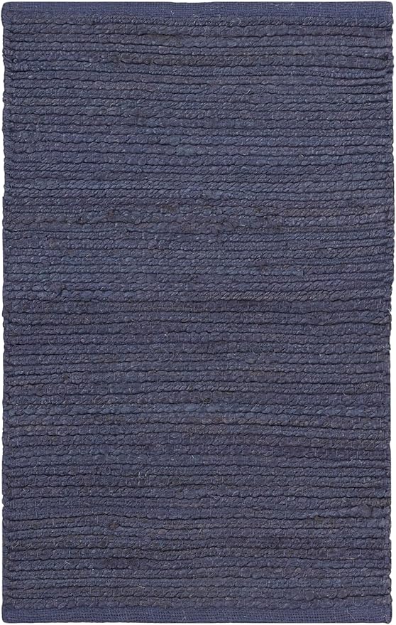 Nourison Home Natural Jute Navy 2' x 3' Area Rug - Easy Clean, Non Shedding, Bed Room, Living Room, Dining Room, Kitchen (2' x 3')