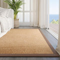 Washable Area Rug 5x7 Large Jute Like Rug for Living Room, Soft Non Slip Rugs Carpet for Dining Room Bedroom Cotton Boho Woven Braided Rugs Home Office Decor, Brown