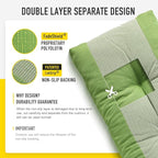 SUNROX LokGrip Non Slip Tufted Memory Foam Bench Cushion, FadeShield Water Resistant Durable Thicken Outdoor/Indoor Bench Seat Pads 48x16x4 inch, Apple Green