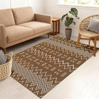 Boho Rugs for Living Room,3x5 ft Braided Rug,Washable Faux Jute Rug for Bedroom,Cotton Soft Entryway Rugs,Floor Carpet with Rubber Backed,Non Slip,Brown/White