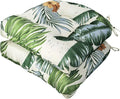Gnostik 2 Pack Outdoor Wicker Chair Cushions Waterproof Rocking Chair Cushion Floral U Shaped Patio Replacement Cushions with Ties for Porch, Garden,18.6" x 18.6", Hawaiian