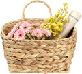 Hanging Wall Basket Handwoven Wicker Basket for Plants, Flowers & Storage, Rustic Farmhouse Wall Decor Organizer, Natural Water Hyacinth