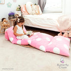 Butterfly Craze Floor Pillow Case, Mattress Bed Lounger Cover, Polka Pink, King Size - Cozy Seating Solution for Kids & Adults, Recliner Cushion, Perfect for Reading, TV Time (Pillow Not Included)