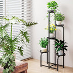 Plant Stand Indoor Outdoor 5 Tier Metal Plant Shelf for Multiple Plants Corner Flower Holders for Living Room Balcony Bedroom Patio Garden, Black (Black, 5-Tier)