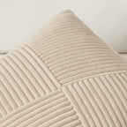 Topfinel Tan Decorative Throw Pillow Covers 12x12 Inch Set of 2 Striped Patchwork Corduroy Couch Bed Pillow Covers Beige Windmill Textured Square Cushion Cases Cute Aesthetic Home Decor 30x30 cm