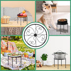 3 Pack Metal Plant Stands for Outdoor Indoor, Anti Rust Round Iron Plant Pot Shelf, Heavy Duty Flower Pot Stands for Multiple Plant, Rustproof Plant Holder, Decoration Racks for Home Garden