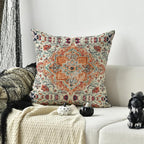 AVOIN colorlife Boho Aesthetic Throw Pillow Cover, 18 x 18 Inch Bohemia Ethnic Style Carpet Pattern Farmhouse Cushion Case for Sofa Couch
