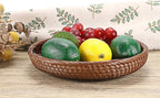 Hipiwe Small Key Basket Bowl for Entryway 7.6" Round Woven Wicker Basket Fruit Serving Tray Woven Basket Wall Decor Rattan Organizer Basket for Keys Wallet Cell Phone, Brown