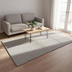 Hand Woven Jute Cotton Area Rug 4x6 Light Gray – Artisan-Made in India, Durable & Reversible, Heavy Quality, Natural Fiber Carpet