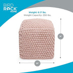 BIRDROCK HOME Buds Pouf Foot Stool Ottoman - Knit Bean Bag Floor Chair - Cotton Braided Cord - Great for The Living Room, Bedroom and Kids Room - Small Furniture (Dusty Rose - Buds)