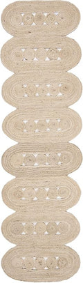 SAFAVIEH Natural Fiber Collection Runner Rug - 2'6" x 8', Ivory, Handmade Farmhouse Braided Woven Jute, Ideal for High Traffic Areas in Living Room, Bedroom (NF365A)