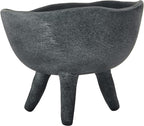 Creative Co-Op Boho Terracotta Footed Bowl, Slate Grey