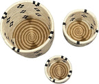 African Planter Baskets Sets of 3 Woven Sisal Baskets for Indoor Plant Pots Covers Home Decor Storage Organizer Gifts Zen Designs Arts and Crafts (Natural and Black)
