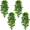 BLEUM CADE Fake Hanging Plants, 4pcs Artificial Pothos Vines Greenery for Wall Home Living Room Office Indoor Outdoor Decor (No Baskets)