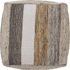 Signature Design by Ashley Josalind 16 Inch Casual Wool Pouf, Gray & Beige