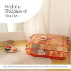 THE ART BOX 35" X 35" Large Boxed Shaped Premium Hypoallergenic Square Stuffer Best for Meditation Floor Pillow Cover, Mandala Ottoman Cushion Cover, Dog Beds, Lounger, Pet Beds