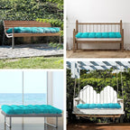 Outdoor Bench Cushion, 48x18x5 Inch, Waterproof Bench Cushion for Outdoor/Indoor Furniture, Tufted Patio Bench Seat Cushion, Fade Resistant Outdoor Cushions for Porch Swing Couch, Teal Blue