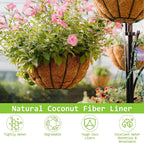 Riare 2 Pack 10 Inch Round Coco Liners Replacement- 100% Natural Coconut Coir Liners for Hanging Baskets, Garden Flower Vegetables Planter Pot, Window Box, Fence, Decks