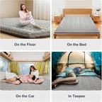 Premium Foam 3.2" Thick Japanese Futon Floor Mattress - Queen Size 60"x80" 100% High-Density Foam,Comfortable Sleeping Pad,Tatami Mat for Dorm,Bedroom Guest Room，Boys Girls Dormitory Pads(Hemp Gray)