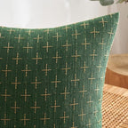 MIULEE Pack of 2 Christmas Decorative Burlap Linen Throw Pillow Covers Modern Farmhouse Pillowcase Rustic Woven Textured Cushion Cover for Sofa Couch Bed 20x20 Inch Christmas Green