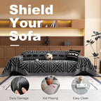 VClife Bohemian Sofa Cover Washable, Non Slip Chenille Couch Cover for 2 Cushion Couch Sofa Pet Furniture Protector Modern Tribal Black Gray Sofa Slipcover for Loveseat and Sectional Couch 71''x118''