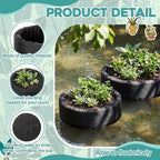 2 Pcs Floating Pond Planter Woven Fabric Floating Planters for Ponds Hydroponics Ponds Water Features and Decorations(Round,14 Inches/ 11 Inches)