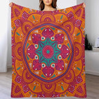 Mandala Throw Blanket Indian Abstract Hippie Bohemian Art Floral Texture Pattern Blanket for Sofa Bed Couch Chair Or Dorm 40"x50"