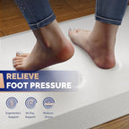 FEATOL Anti Fatigue Mats for Standing, 9/10 Extra Thick Ergonomic Standing Desk Mat, Comfort & Durable Memory Foam Standing Mat at Home,Office All Day (20" x 39", White,1PC)