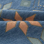 VClife Boho Couch Cover Blue Geometric Jacquard Pattern Sofa Cover, 1 Piece Large Couch Covers for 2 Cushion Couch Sofa Washable Plush Chenille Sofa Protector for Living Room, 71x118 Inch