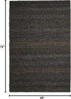 SAFAVIEH Area Rug 4x6 - Natural Fiber Collection - Charcoal, Handmade Jute, Braided Woven Design, Ideal for Entryway, Living Room, Bedroom (NF212C)