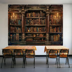 Accnicc Vintage Bookshelf Tapestry Medieval Art Book Tapestries Wall Hanging Gothic Dark Academia Retro Library Backdrop Tapestry for Bedroom Living Room Dorm Study Classroom 80× 60 inch