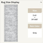 Runner Rug 2x5 Washable Non-Slip Kitchen Runner Rugs for Bathroom Laundry Room Grey Vintage Floor Carpet Runners for Hallway Entryway