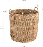Household Essentials Brown Tall Round Wicker Storage Basket