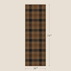 2x6 Runner Rug for Entrance Indoor - Brown Checkered Outdoor Runner Rug for Porch, Patio, Balcony, Non Slip Hallway Carpet 6ft, Washable Kitchen Mat - Easy Jute Earthy Tan Rustic Accent Décor