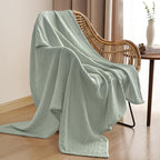 PHF 100% Cotton Muslin Throw XL Blanket Large 50" x 70", 4-Layer Lightweight Gauze Throw, Breathable Cloud-Soft Minimalist Blanket for Bed, Couch, Camping & Baby, Sage Green, Ideal Gift
