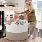INDRESSME 115L Extra Large Blanket Basket, Soft Cotton Rope Storage Baskets for Organizing Living Room Décor Toy Storage for Kids,Decorative Woven Basket for Laundry & Towels, Light Brown