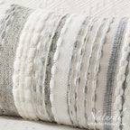 Kevin Textile 12x20 Inch Lumbar Throw Pillow Cover 1 Pack Boho Decorative Soft Chenille Thread Woven Tufted Textured Rectangle Cushion Case Farmhouse Accent for Living Room Couch Sofa Bed, Grey
