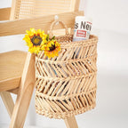 Hanging Basket for Front Door & Wall - Large Farmhouse Outdoor Planter, Holds Plants Mail Flowers, Woven Water Hyacinth Organizer, 12x10.5x5.3in